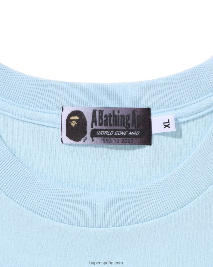 hombres A Bathing Ape camiseta de ajuste relajado de graduación universitaria 288PLL175 azul