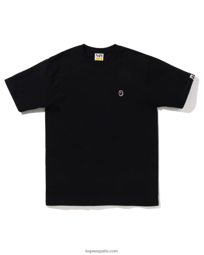 hombres A Bathing Ape camiseta de cabeza de un punto 288PLL31 negro