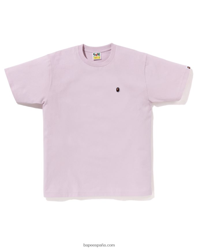 hombres A Bathing Ape camiseta de cabeza de un punto 288PLL34 lila pastel
