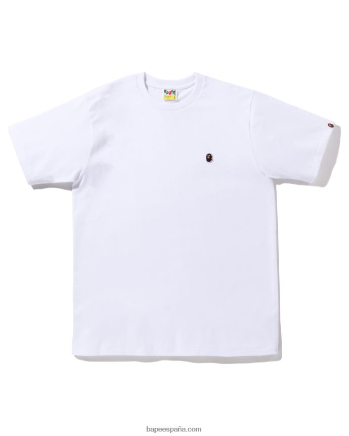 hombres A Bathing Ape camiseta de cabeza de un punto 288PLL35 blanco