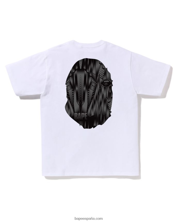 hombres A Bathing Ape camiseta de cabeza grande de corredor de velocidad 288PLL269 blanco