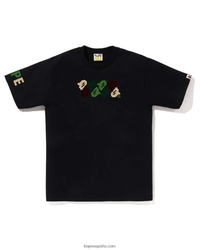 hombres A Bathing Ape camiseta de camuflaje abc 288PLL75 negro