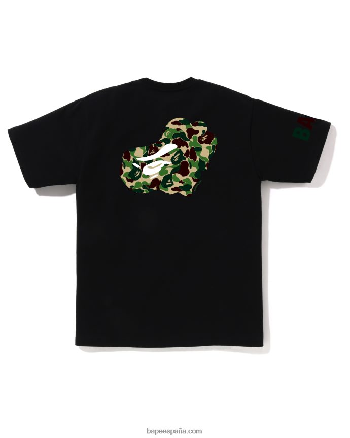 hombres A Bathing Ape camiseta de camuflaje abc 288PLL75 negro