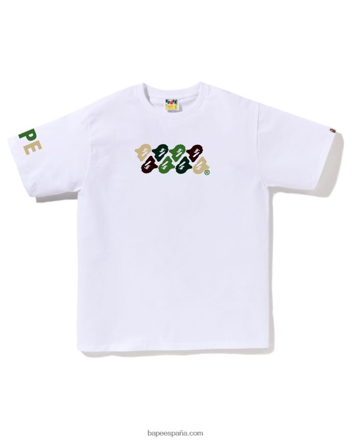 hombres A Bathing Ape camiseta de camuflaje abc 288PLL78 blanco