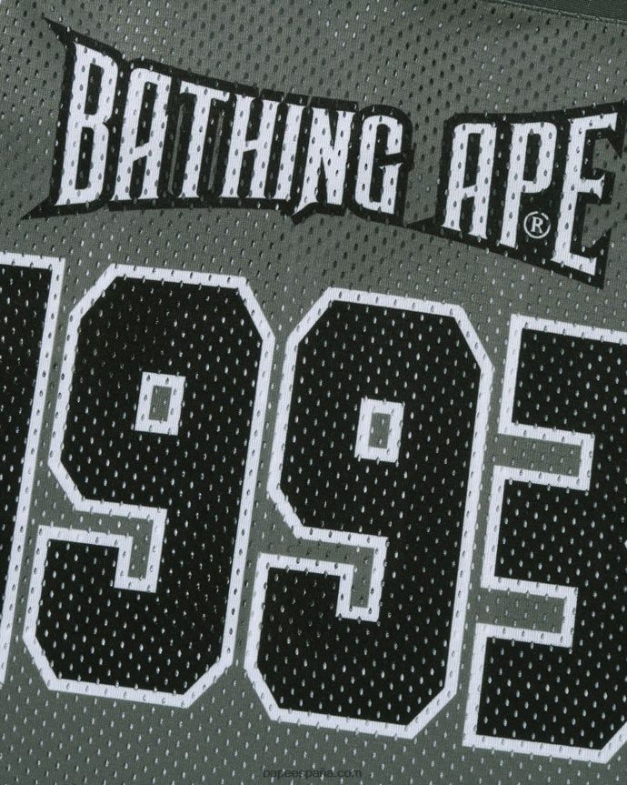 hombres A Bathing Ape camiseta de fútbol 288PLL169 gris