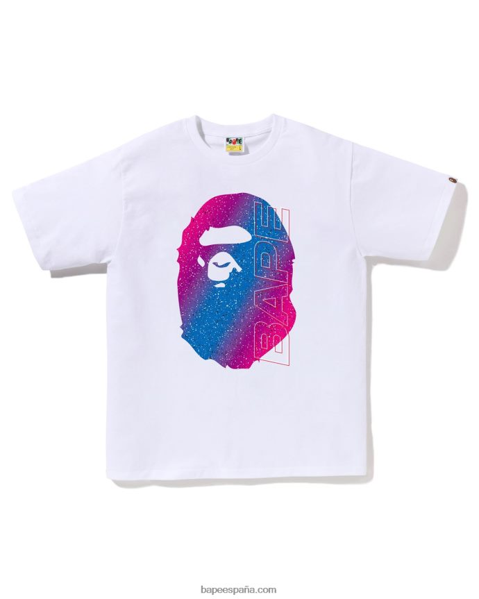 hombres A Bathing Ape camiseta electro neón 288PLL12 blanco