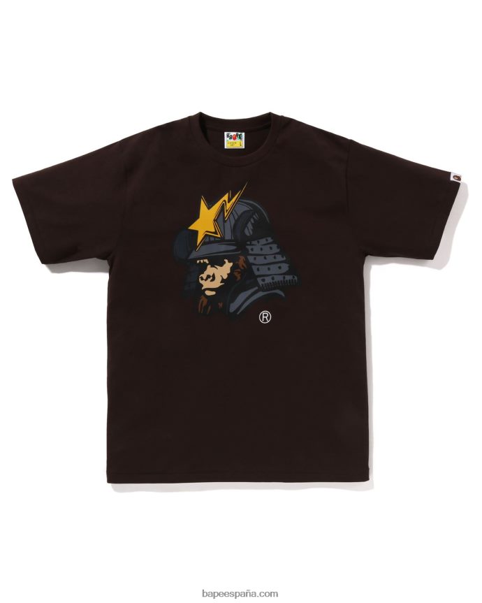 hombres A Bathing Ape camiseta kabuto general 288PLL123 marrón