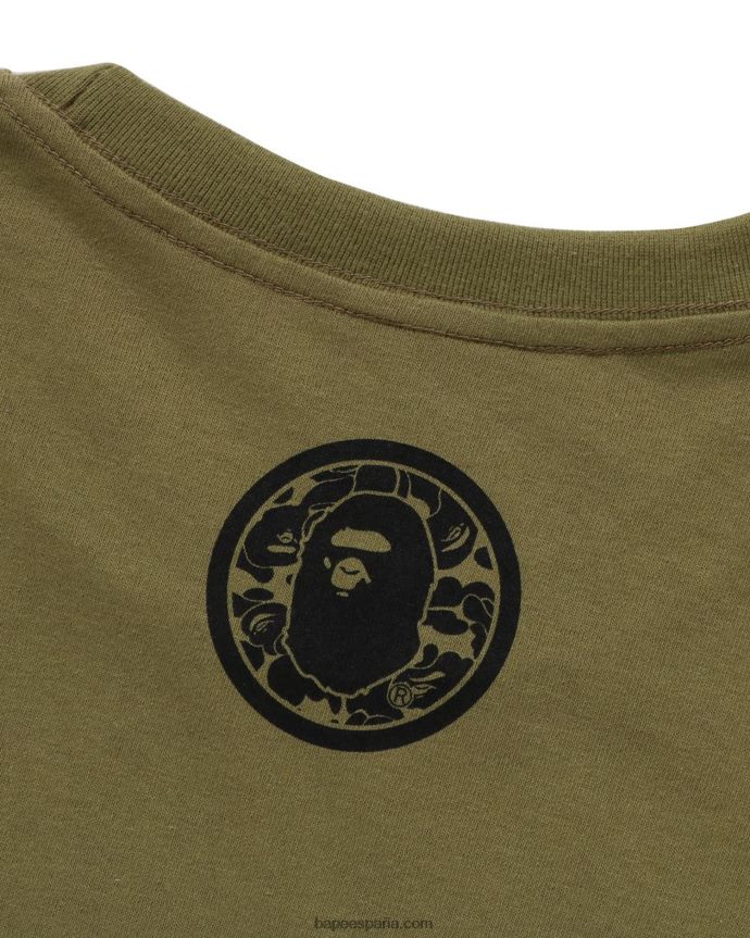 hombres A Bathing Ape camiseta kabuto general 288PLL124 Musgo Verde