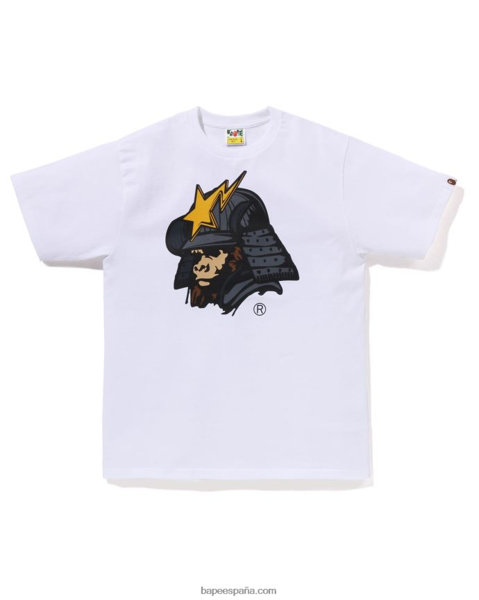 hombres A Bathing Ape camiseta kabuto general 288PLL125 blanco