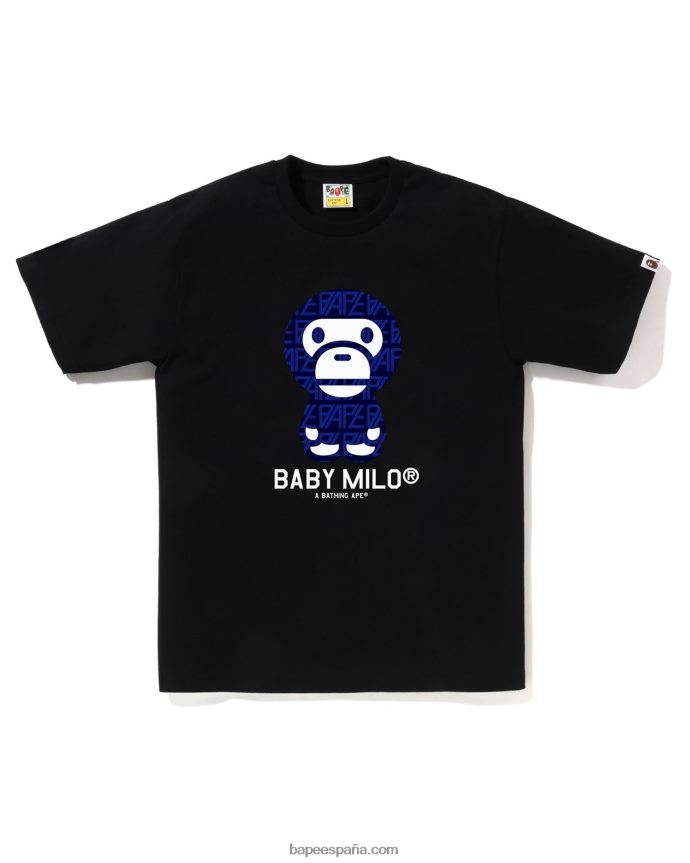 hombres A Bathing Ape camiseta milo bebé con monograma del logo 288PLL195 negro
