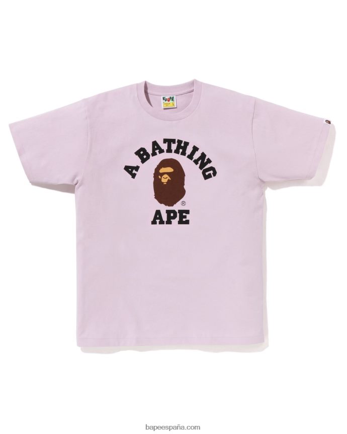 hombres A Bathing Ape camiseta universitaria de pigmento 288PLL151 lila