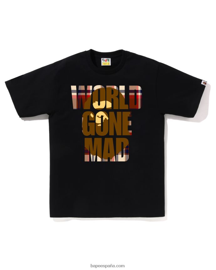 hombres A Bathing Ape comprobar T de superposición de cabeza wgm 288PLL136 negro