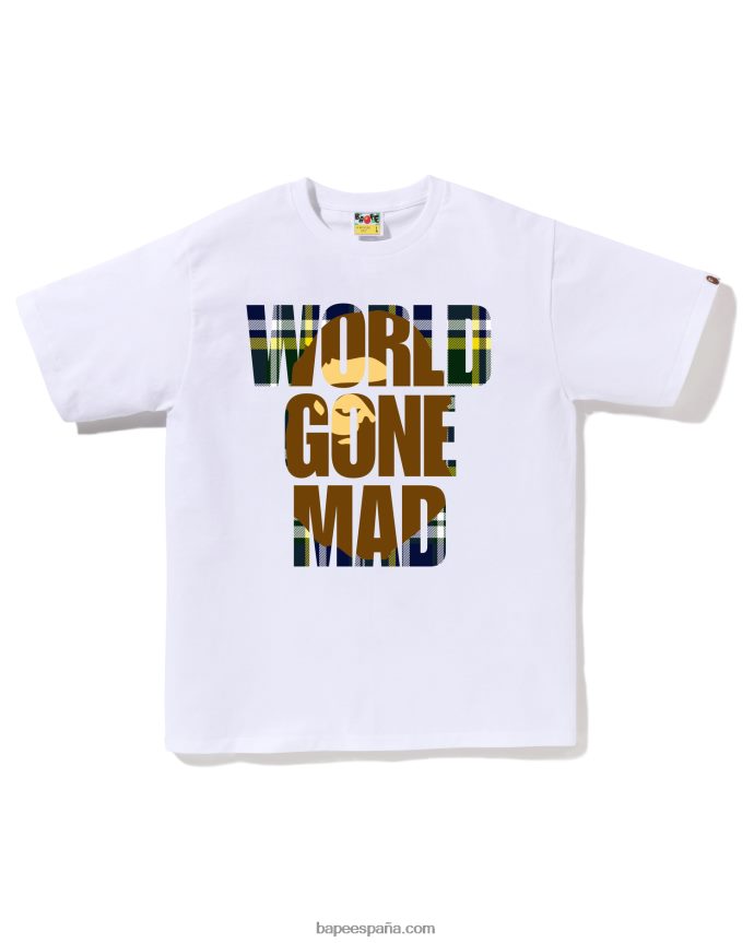hombres A Bathing Ape comprobar T de superposición de cabeza wgm 288PLL137 blanco