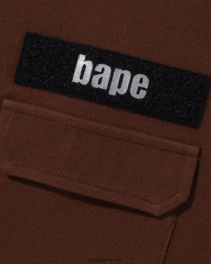 hombres A Bathing Ape polo de corte holgado 288PLL141 marrón