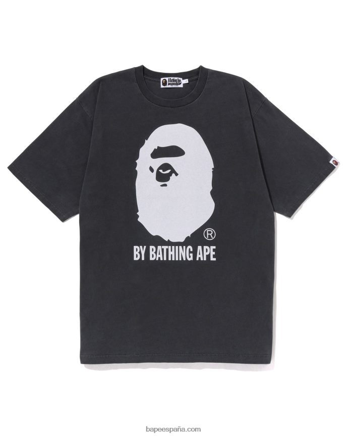 hombres A Bathing Ape sobreteñido por camiseta relajada 288PLL250 negro