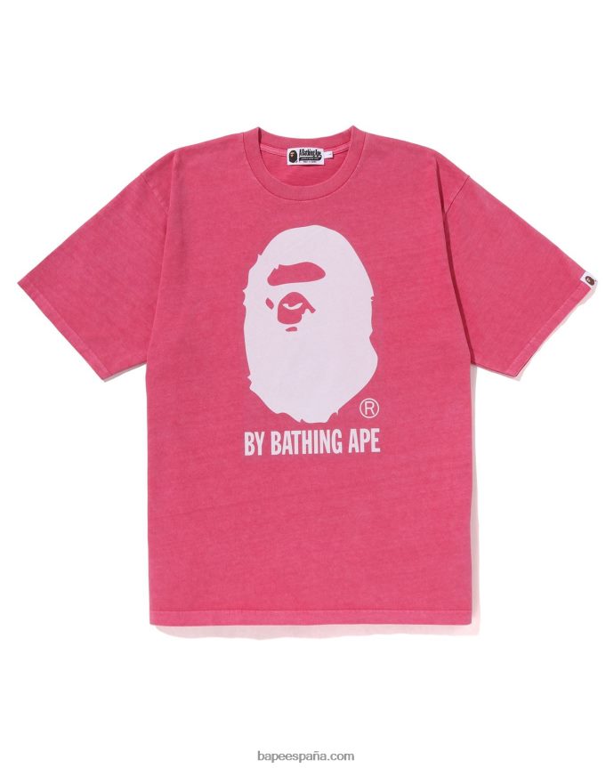 hombres A Bathing Ape sobreteñido por camiseta relajada 288PLL253 rosa carmín