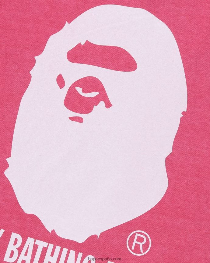 hombres A Bathing Ape sobreteñido por camiseta relajada 288PLL253 rosa carmín