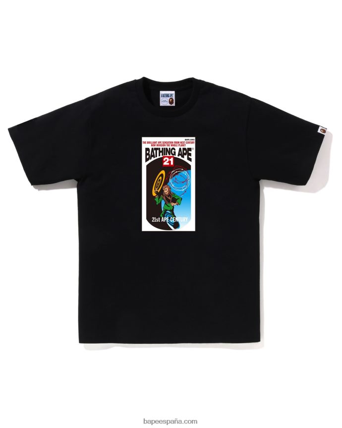 hombres A Bathing Ape tee 288PLL165 negro