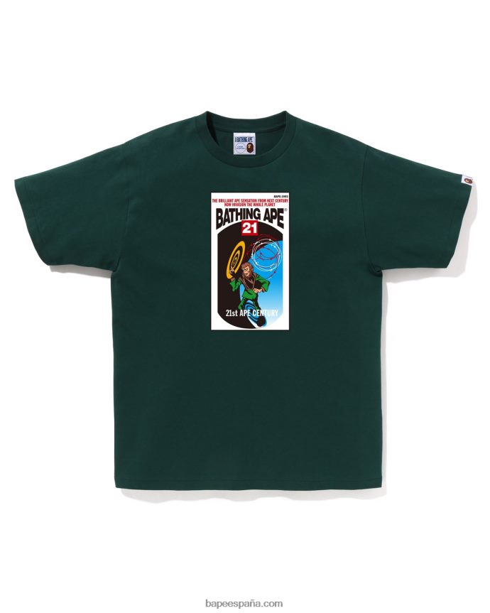 hombres A Bathing Ape tee 288PLL166 ejercito verde