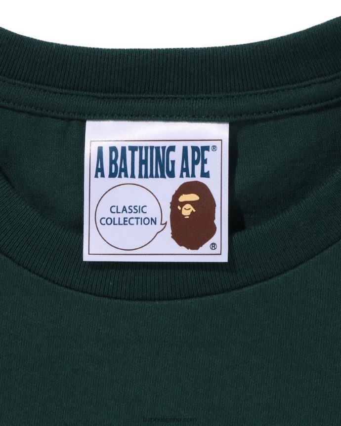 hombres A Bathing Ape tee 288PLL166 ejercito verde