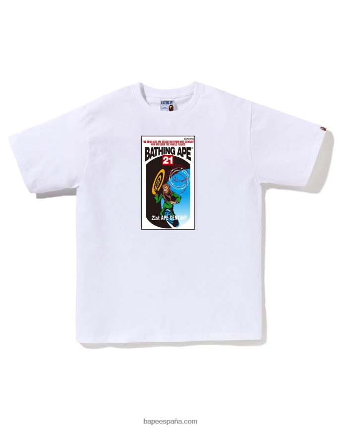 hombres A Bathing Ape tee 288PLL168 blanco