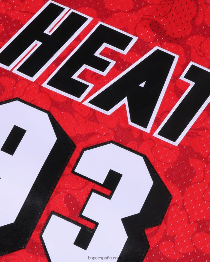 hombres A Bathing Ape camiseta sin mangas miami heat de x m&n 288PLL364 rojo brillante