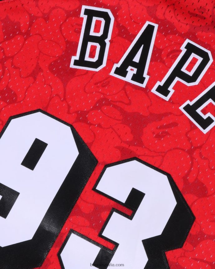 hombres A Bathing Ape camiseta sin mangas miami heat de x m&n 288PLL364 rojo brillante