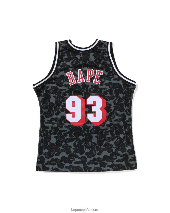 hombres A Bathing Ape camiseta sin mangas miami heat de x m&n 288PLL365 negro