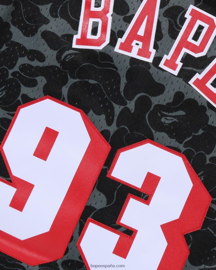 hombres A Bathing Ape camiseta sin mangas miami heat de x m&n 288PLL365 negro