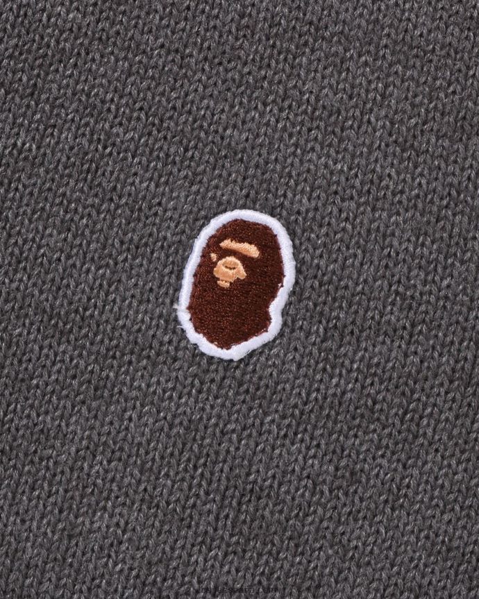 hombres A Bathing Ape chaleco de punto con cabeza de un punto 288PLL224 gris
