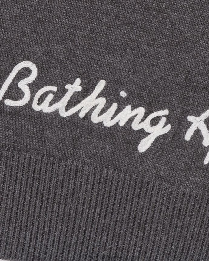 hombres A Bathing Ape chaleco de punto con cabeza de un punto 288PLL224 gris