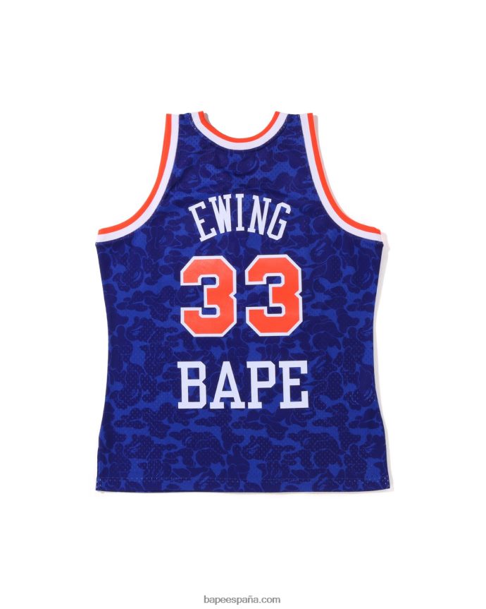 hombres A Bathing Ape x m&n camiseta de los knicks de nueva york 288PLL374 azul