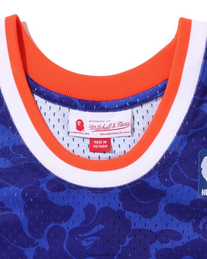 hombres A Bathing Ape x m&n camiseta de los knicks de nueva york 288PLL374 azul