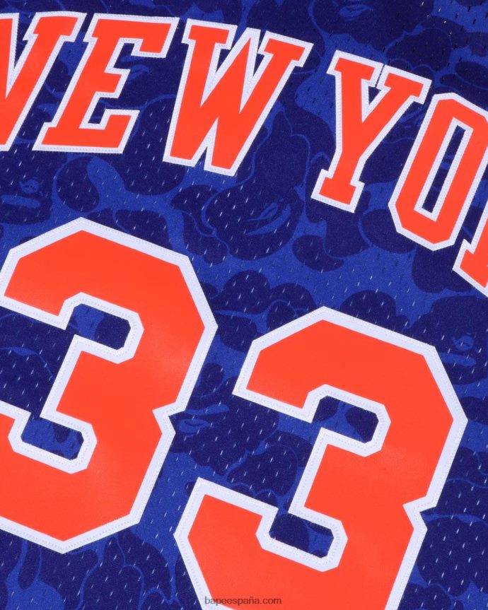 hombres A Bathing Ape x m&n camiseta de los knicks de nueva york 288PLL374 azul