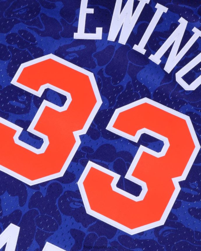 hombres A Bathing Ape x m&n camiseta de los knicks de nueva york 288PLL374 azul