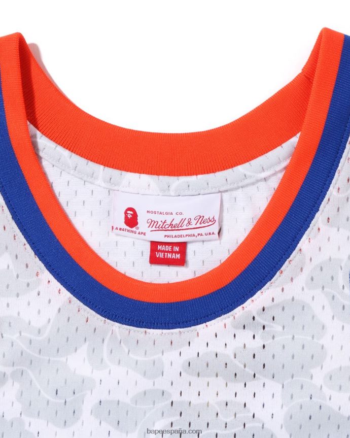 hombres A Bathing Ape x m&n camiseta de los knicks de nueva york 288PLL375 blanco