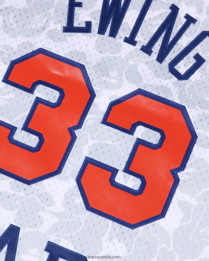 hombres A Bathing Ape x m&n camiseta de los knicks de nueva york 288PLL375 blanco