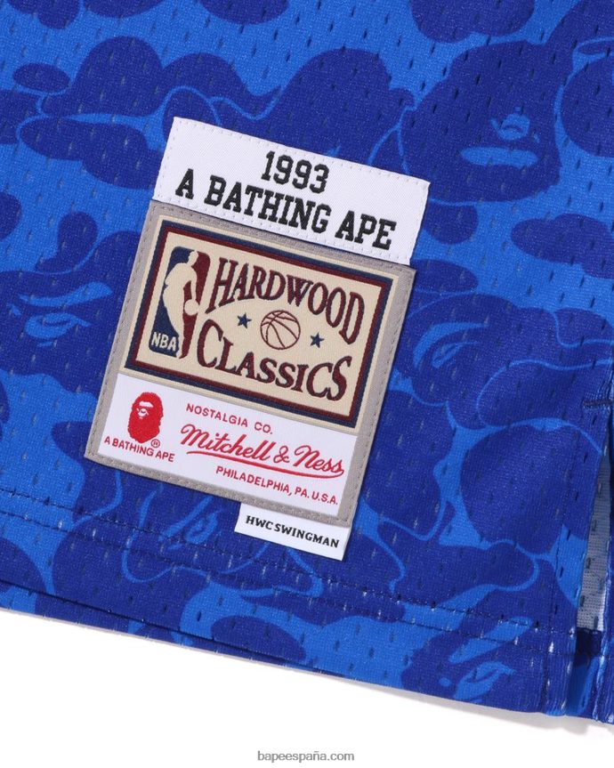 hombres A Bathing Ape x m&n camiseta sin mangas de las redes de brooklyn 288PLL363 azul
