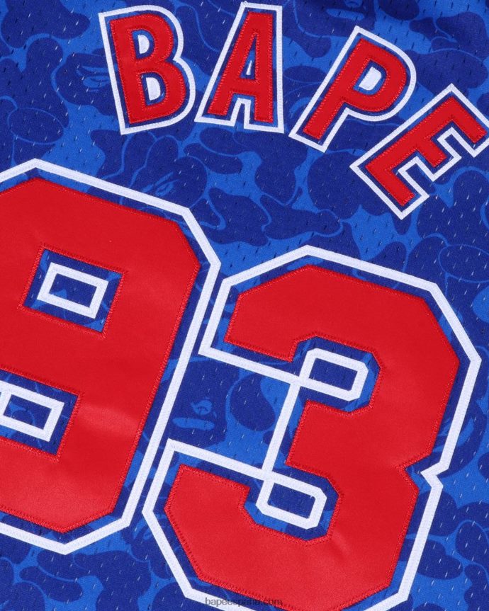 hombres A Bathing Ape x m&n camiseta sin mangas de las redes de brooklyn 288PLL363 azul