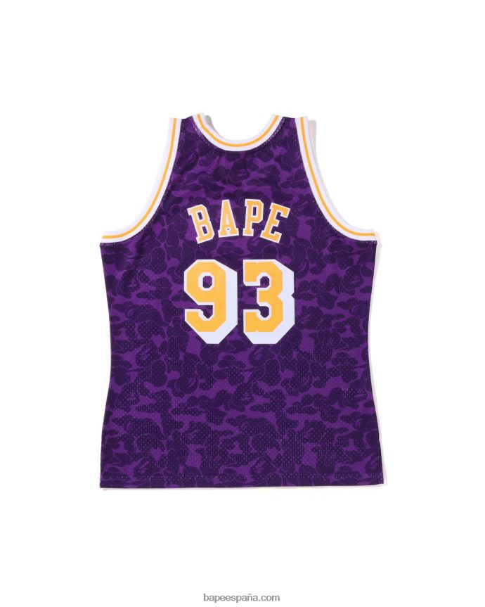 hombres A Bathing Ape x m&n camiseta sin mangas de los angeles lakers 288PLL368 púrpura