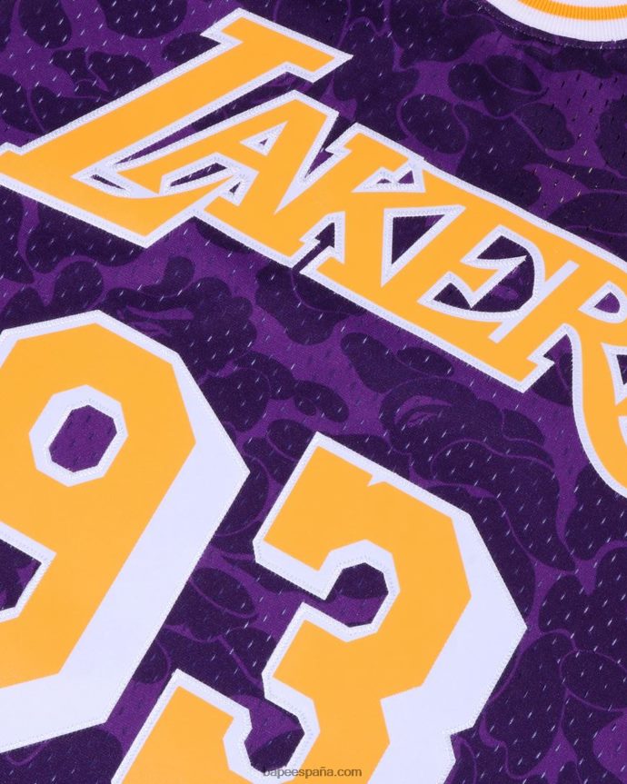 hombres A Bathing Ape x m&n camiseta sin mangas de los angeles lakers 288PLL368 púrpura