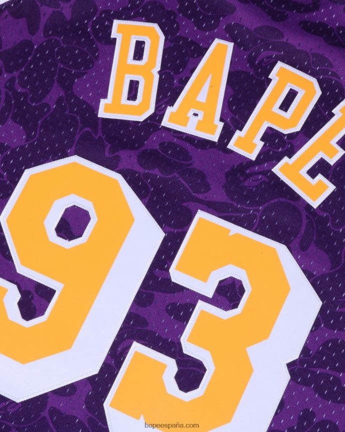 hombres A Bathing Ape x m&n camiseta sin mangas de los angeles lakers 288PLL368 púrpura