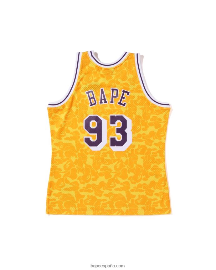 hombres A Bathing Ape x m&n camiseta sin mangas de los angeles lakers 288PLL369 amarillo