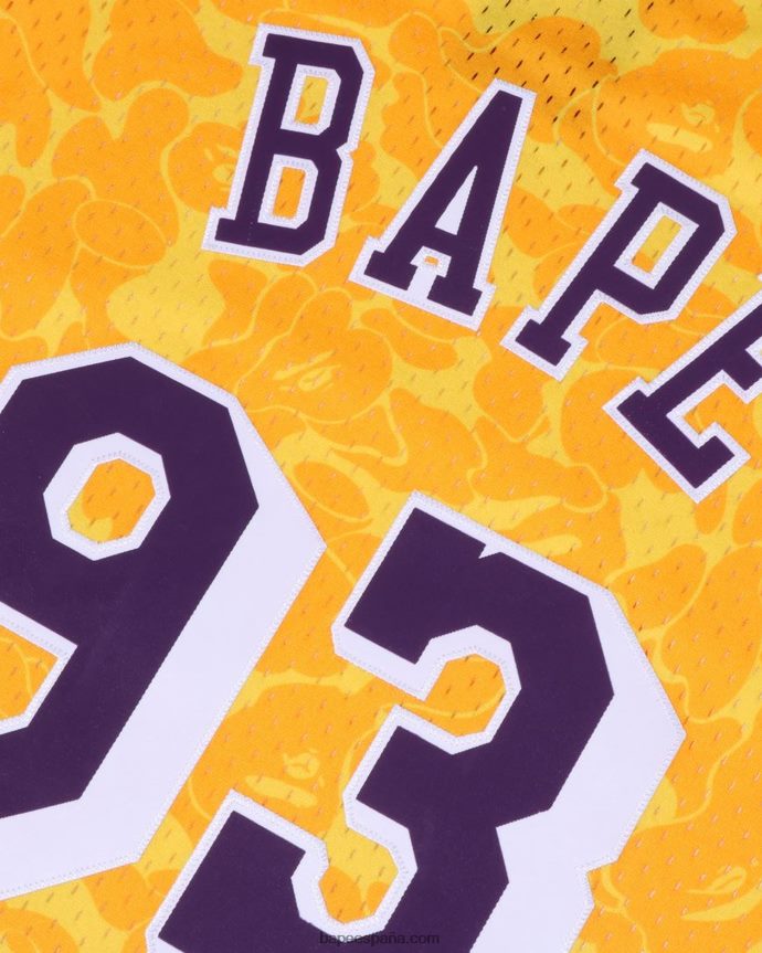 hombres A Bathing Ape x m&n camiseta sin mangas de los angeles lakers 288PLL369 amarillo