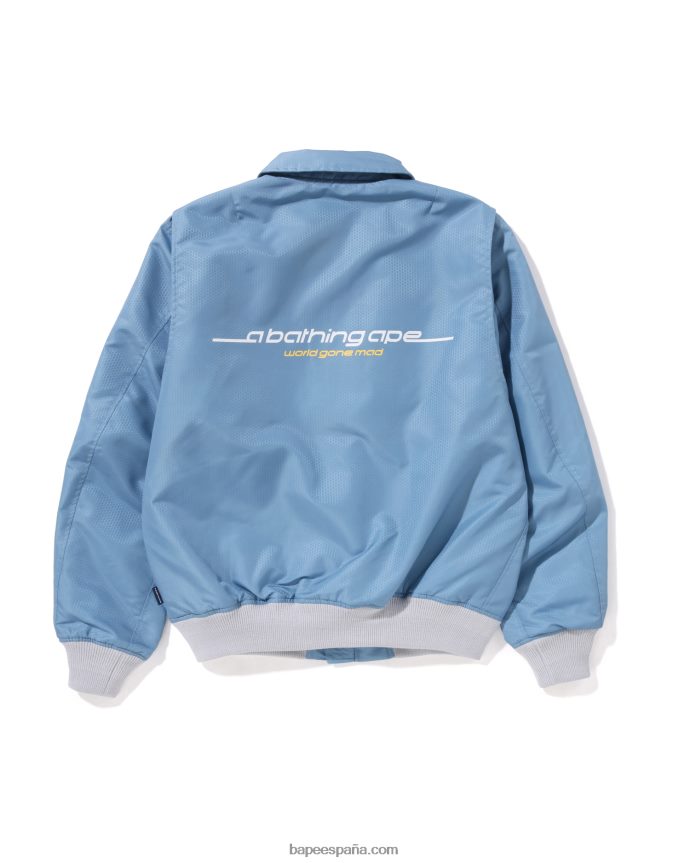 hombres A Bathing Ape chamarra bomber con diseño de panal 288PLL317 azul claro