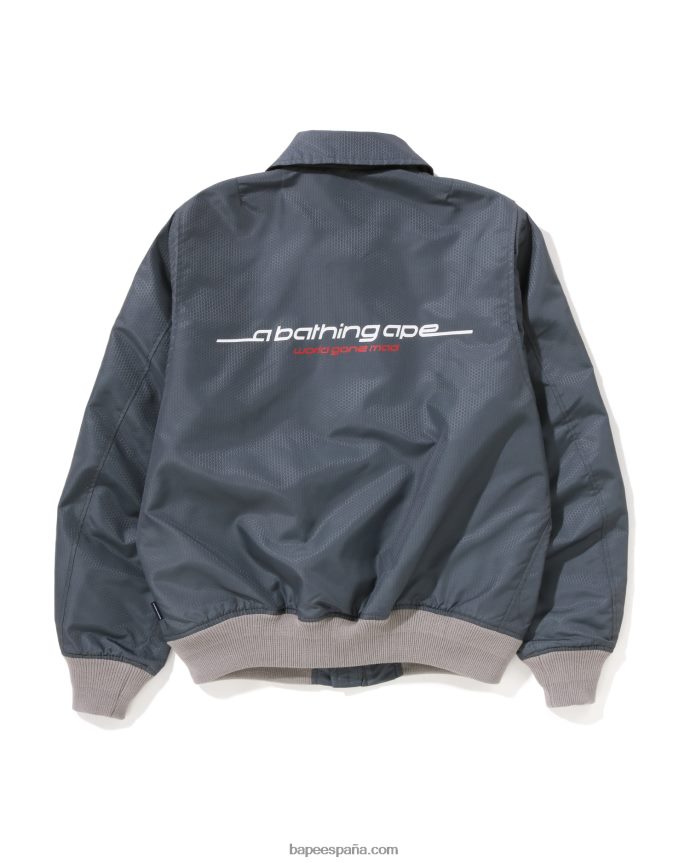 hombres A Bathing Ape chamarra bomber con diseño de panal 288PLL318 gris