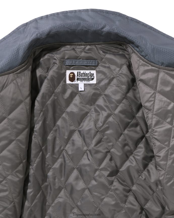 hombres A Bathing Ape chamarra bomber con diseño de panal 288PLL318 gris