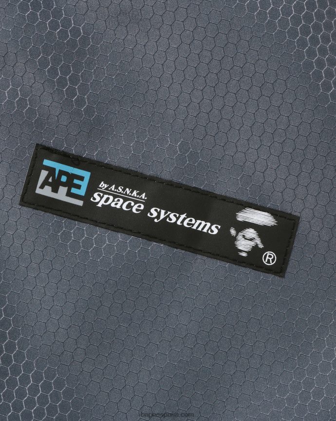 hombres A Bathing Ape chamarra bomber con diseño de panal 288PLL318 gris