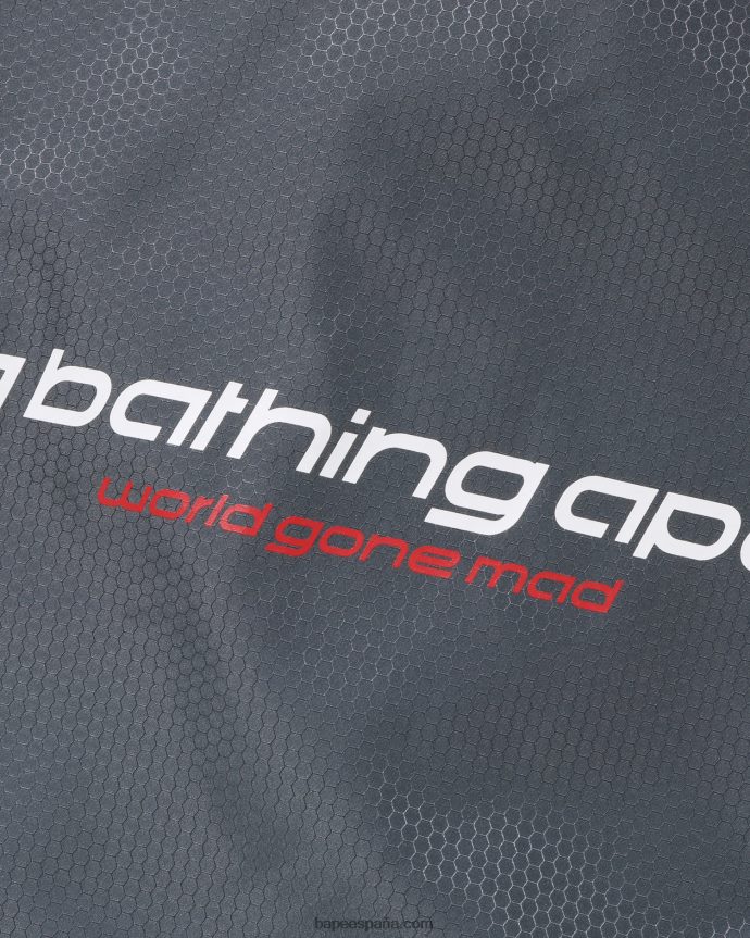 hombres A Bathing Ape chamarra bomber con diseño de panal 288PLL318 gris
