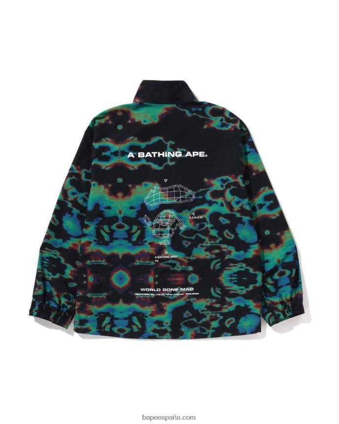 hombres A Bathing Ape chaqueta de termografía de corte holgado m-65 288PLL332 negro